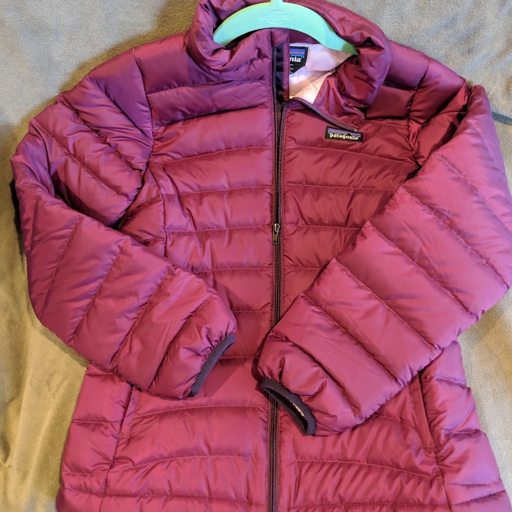 NEW GIRLS VIOLET PATAGONIA DOWN SWEATER JKT M 10